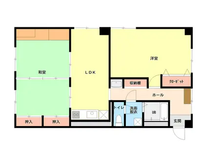 ときわマンション(3LDK/6階)の間取り写真