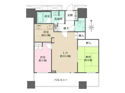 ザ・梅田タワー(2LDK/8階)の間取り写真