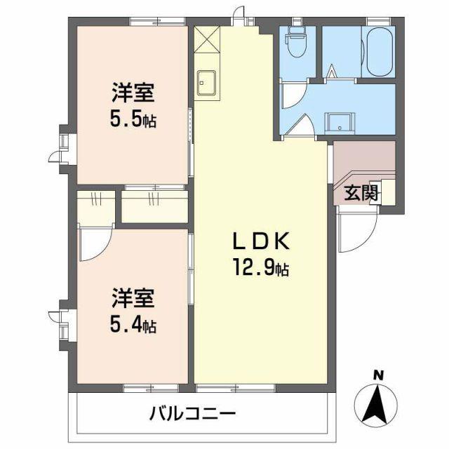 ビクトワール A(2LDK/2階)の間取り写真