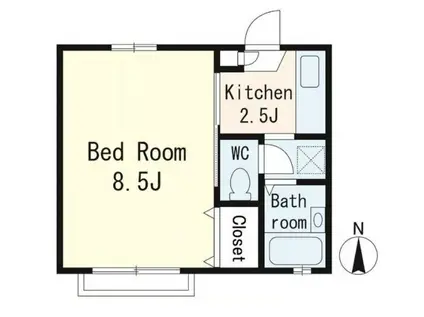 コーポイースト(1K/2階)の間取り写真