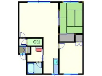 ハイツ伏古NO7(2LDK/3階)の間取り写真