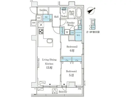STANDZ高井戸(2LDK/4階)の間取り写真