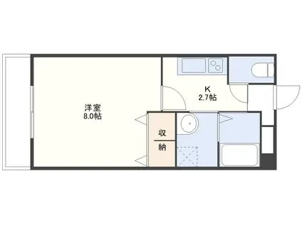 グレースコート大橋(1K/9階)の間取り写真