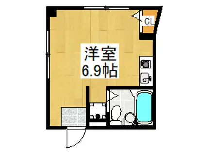 リバーサイド久米川(ワンルーム/2階)の間取り写真