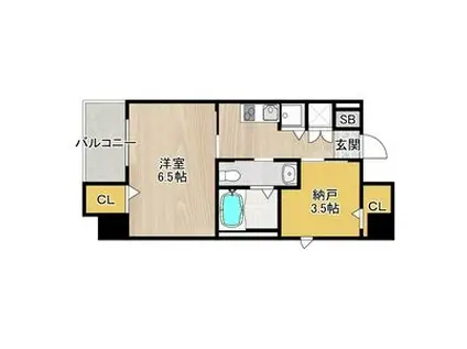 ディアコート宿屋町(2K/9階)の間取り写真