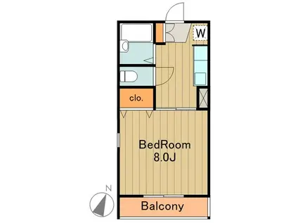 コスモスA棟・B棟(1K/1階)の間取り写真