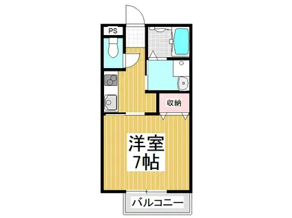 ウィズハイムソレイユ(1K/1階)の間取り写真