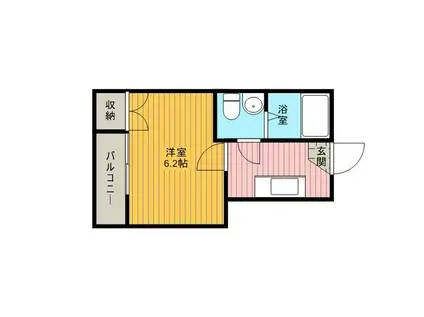 MOMO(1K/2階)の間取り写真