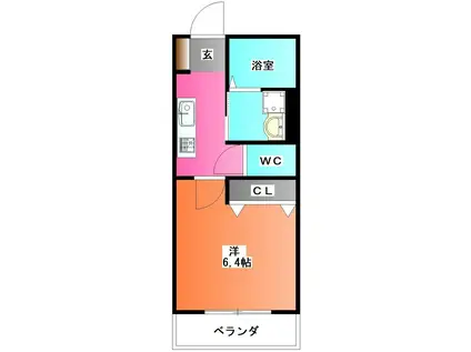 セキスイ川口プレステージ(1K/1階)の間取り写真