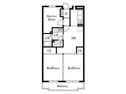 イングスみずの(2SDK/4階)の間取り写真