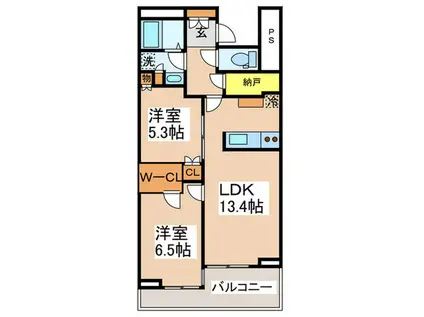 フィールド川和(2LDK/2階)の間取り写真