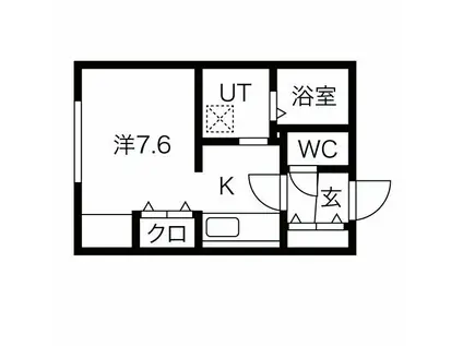 BLOSSOM中島公園(1K/2階)の間取り写真