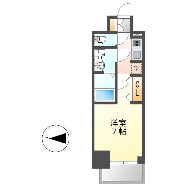 S-RESIDENCE熱田II(1K/2階)の間取り写真