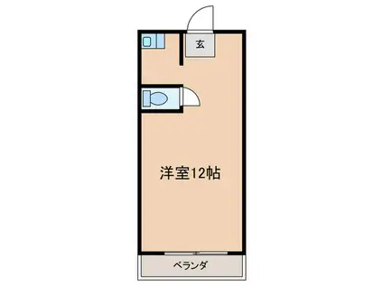 コーポラス三九(ワンルーム/3階)の間取り写真