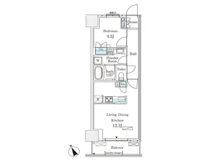 パークナードフィット南青山ガーデン(1LDK/3階)の間取り写真