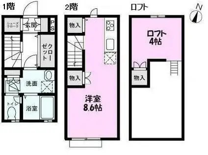 シカモア(ワンルーム/1階)の間取り写真