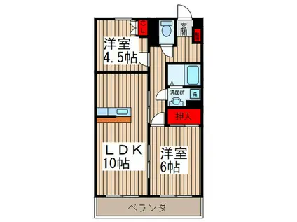 泉第六ビル(2LDK/2階)の間取り写真