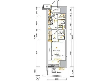 ARTESSIMO ALDO(1K/8階)の間取り写真