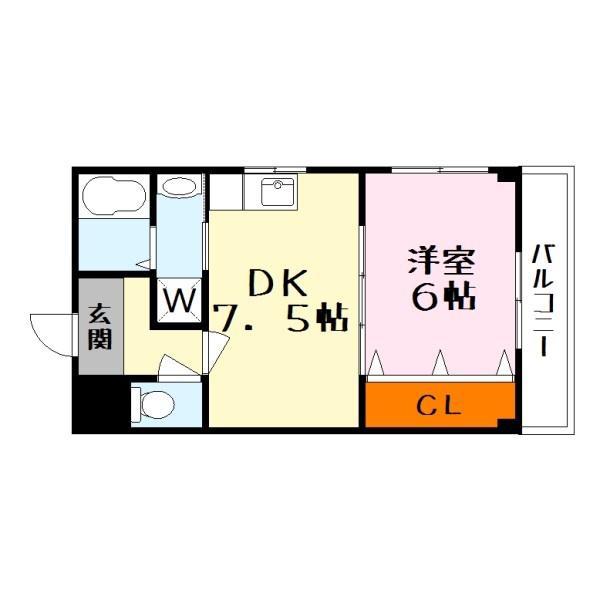 ミレニアム2000(1DK/1階)の間取り写真