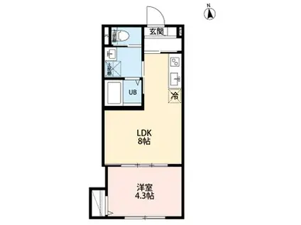 ROBOT HOME 梅島II(1LDK/3階)の間取り写真