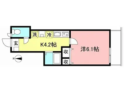 ルミエール宮坂(1K/3階)の間取り写真