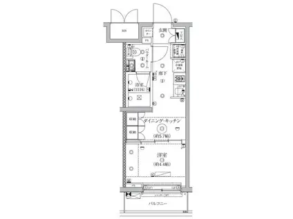 セジョリ鵜の木(1DK/3階)の間取り写真