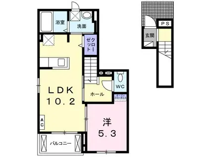 グランデ・フィオーレ(1LDK/2階)の間取り写真