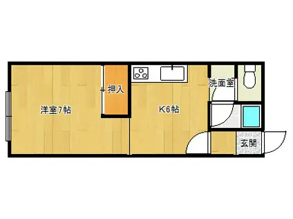 リーナハウス(ワンルーム/1階)の間取り写真