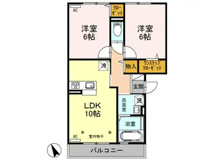 エステイトZEN C(2LDK/3階)の間取り写真