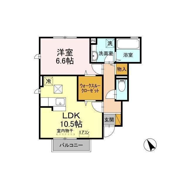 アムール(1LDK/1階)の間取り写真