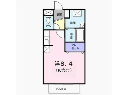 HARVEST GARDEN(1K/2階)の間取り写真