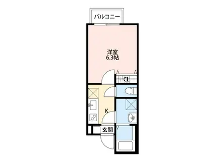 オリーブ武石(1K/1階)の間取り写真