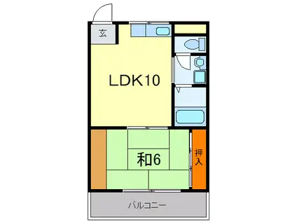 サンプリンスヒル(1LDK/2階)の間取り写真
