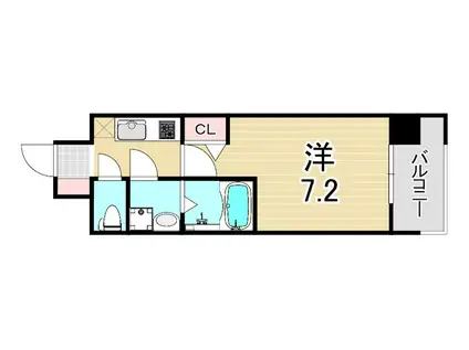 クレストタップ神戸湊町ブラン(1K/11階)の間取り写真