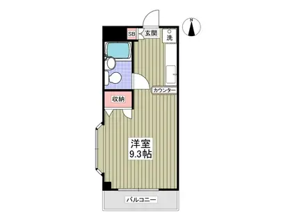 シティハイツ(ワンルーム/2階)の間取り写真