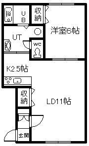 KERLL(1LDK/2階)の間取り写真