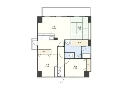 チャオ城山(3LDK/5階)の間取り写真