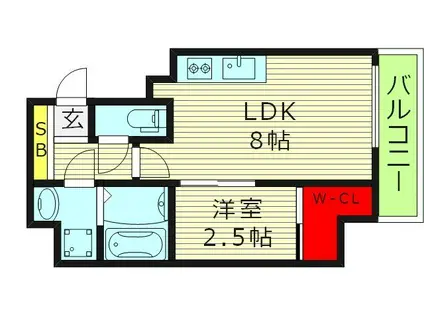 KRYSTAL FIMETH 2番館(1LDK/3階)の間取り写真