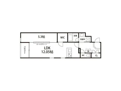カーサヴェルデ米ケ袋(1LDK/3階)の間取り写真