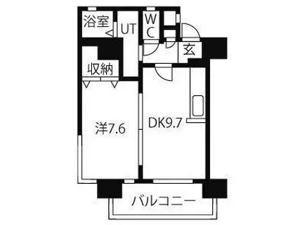 スタジオスクエア泉(1LDK/7階)の間取り写真