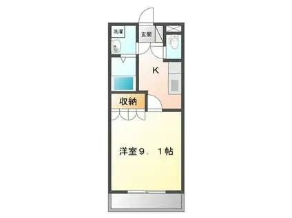 グロリアスガーデン(1K/1階)の間取り写真
