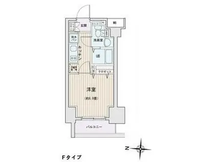 エスティメゾン錦糸町II(1K/8階)の間取り写真