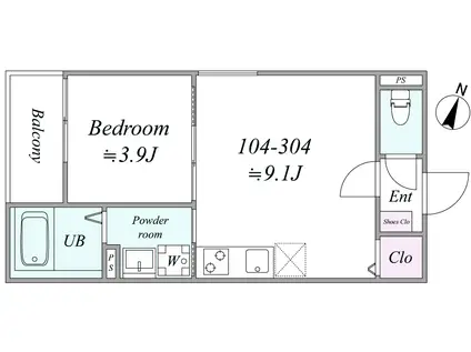 KASHIWA STREAM(1LDK/2階)の間取り写真