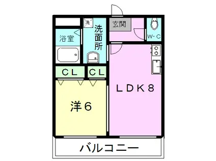 マンショングランドール(1LDK/1階)の間取り写真