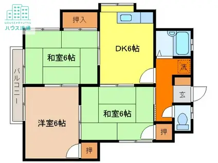 コーポジャスミン(3DK/2階)の間取り写真