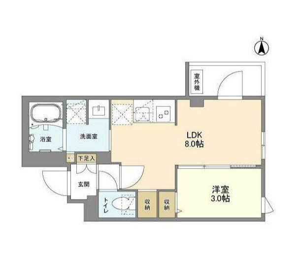 ウェルスクエア新高円寺(1LDK/4階)の間取り写真