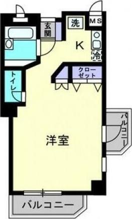ラフィーネ塩上(1K/4階)の間取り写真