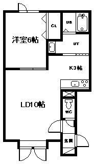 グレージュII(1LDK/1階)の間取り写真