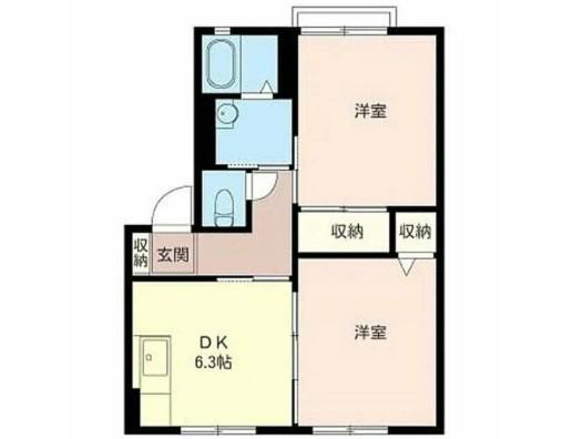 ペルテ並木A(2DK/2階)の間取り写真