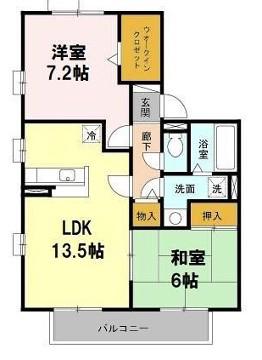 SOGNO VIA LATTEA(2LDK/1階)の間取り写真